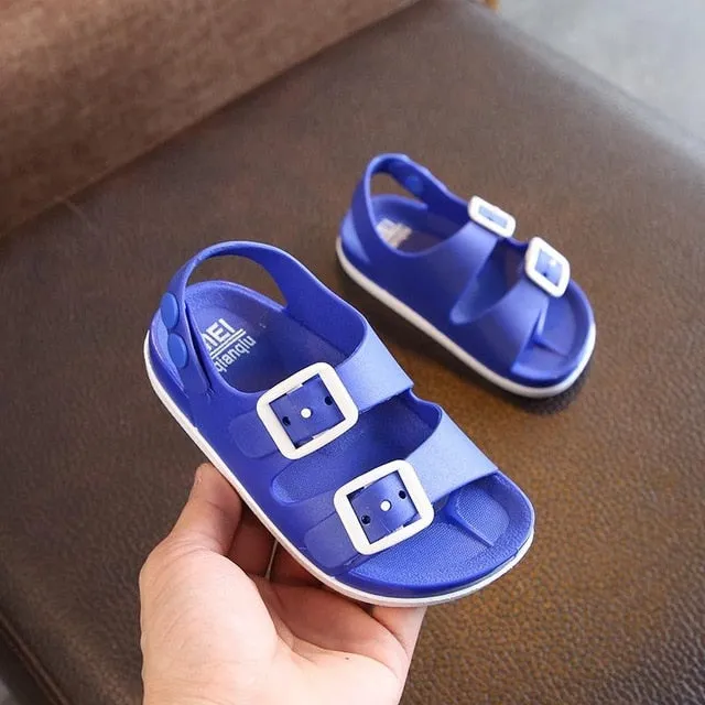2019 Summer Boys Leather Sandals for Baby Flat Children Beach Shoes Kids Sports Soft Non-slip Casual Toddler Sandals 1-5 years