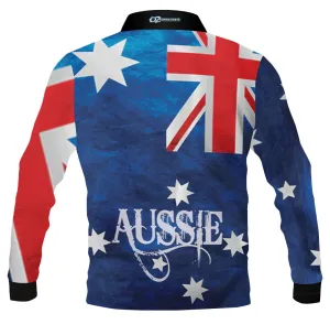 Aussie Flag Polo Shirt - Quick Dry & UV Rated
