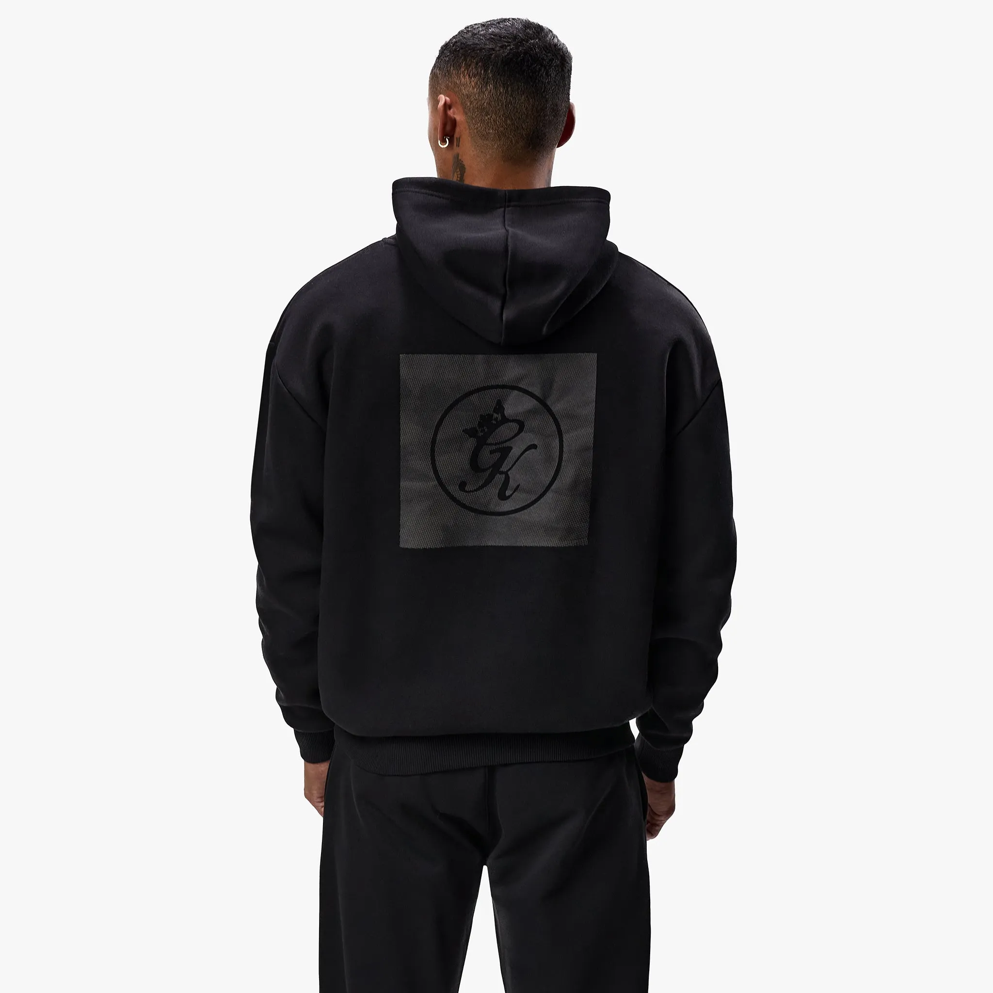 Gym King Box Logo Fleece Hood - Black