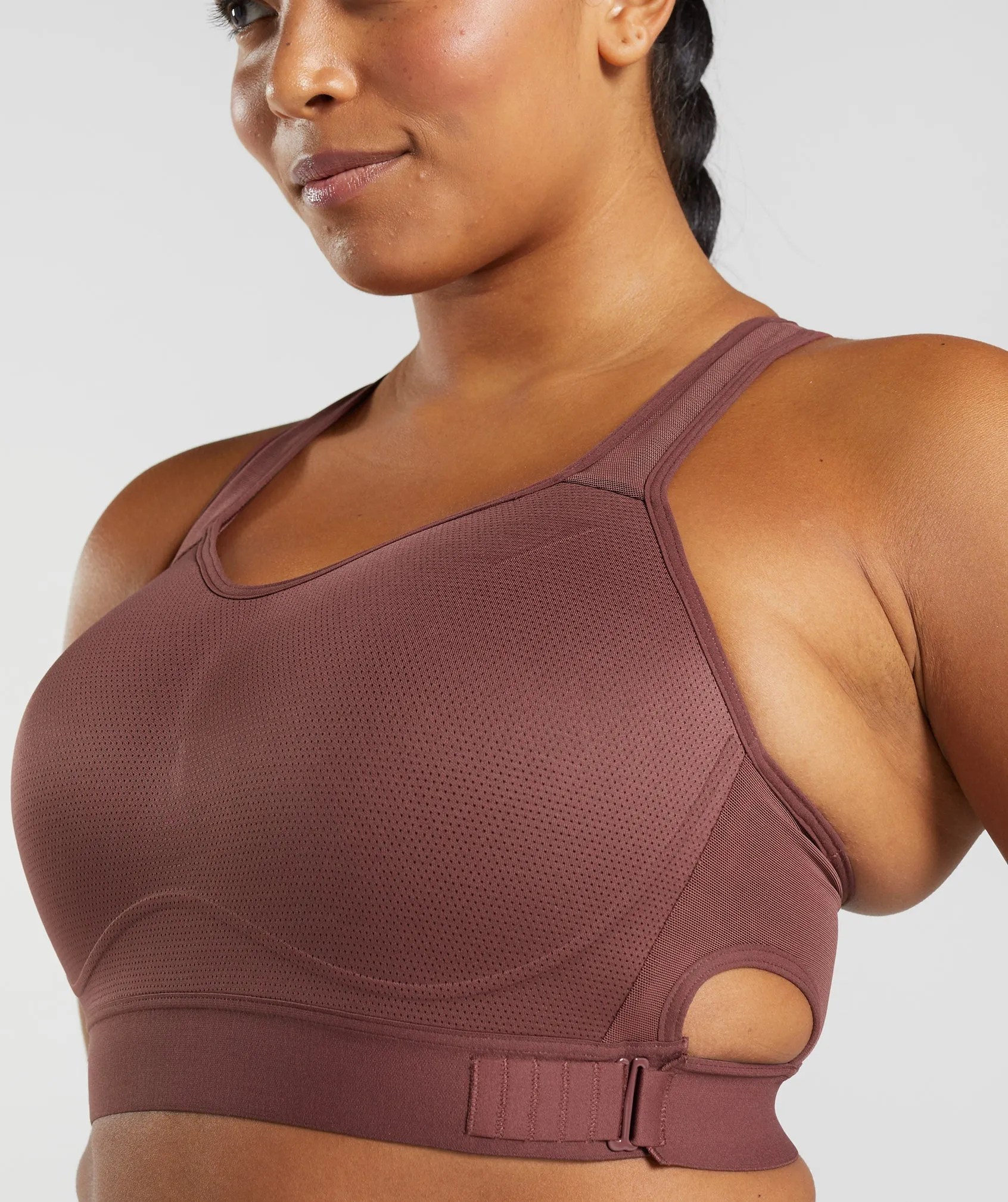 Gymshark Racerback High Support Sports Bra - Cherry Brown