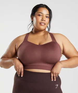 Gymshark Racerback High Support Sports Bra - Cherry Brown