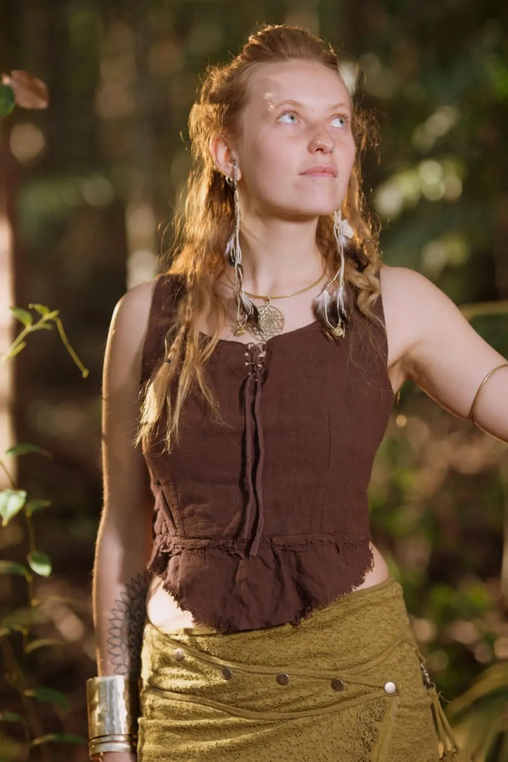 Hand Woven Top - Brown