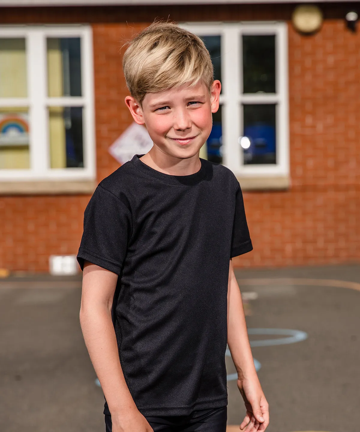 Navy - Spiro quick-dry short sleeve junior t-shirt