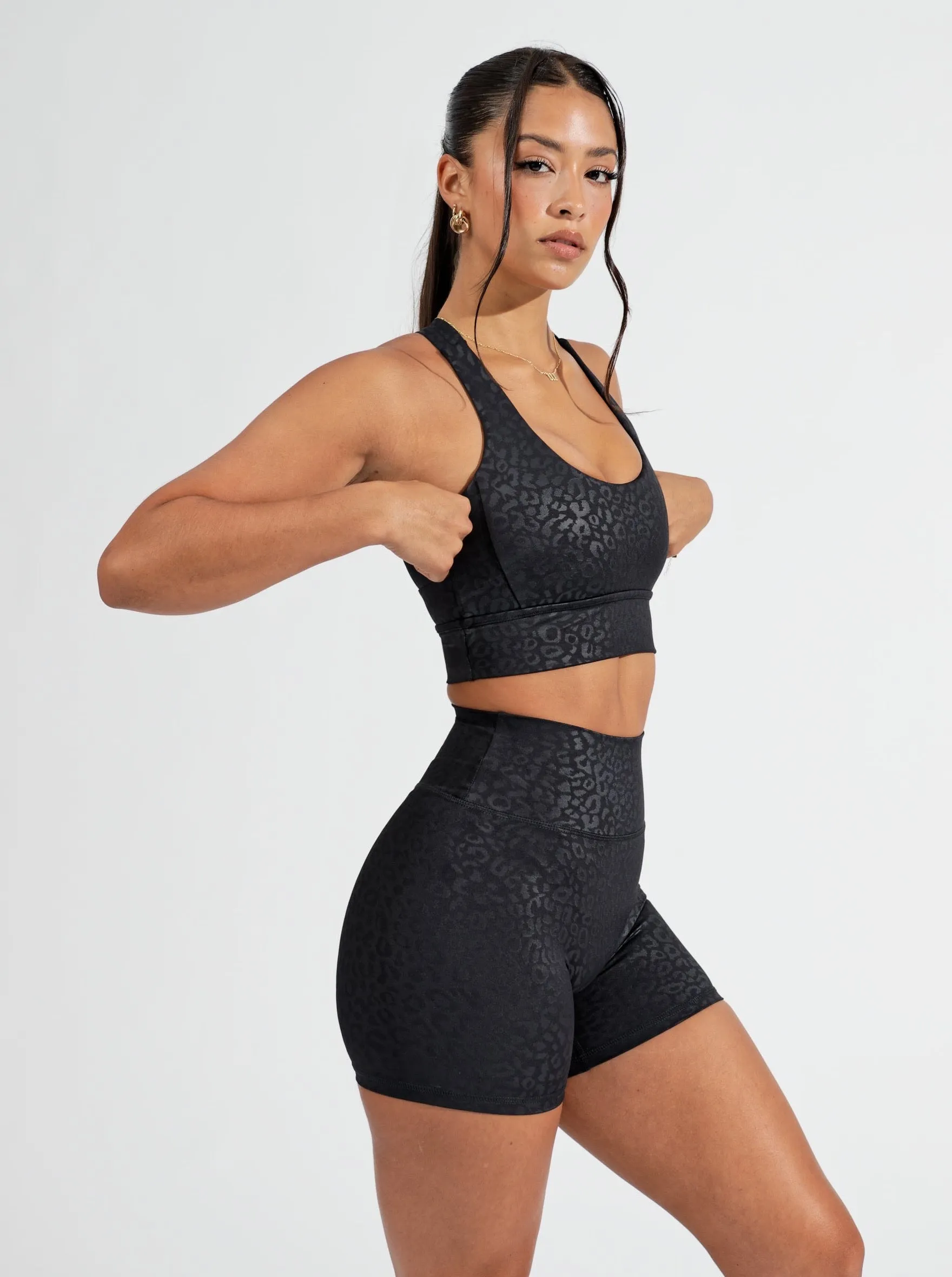 Rosa Sports Bra V2 - Black Leopard