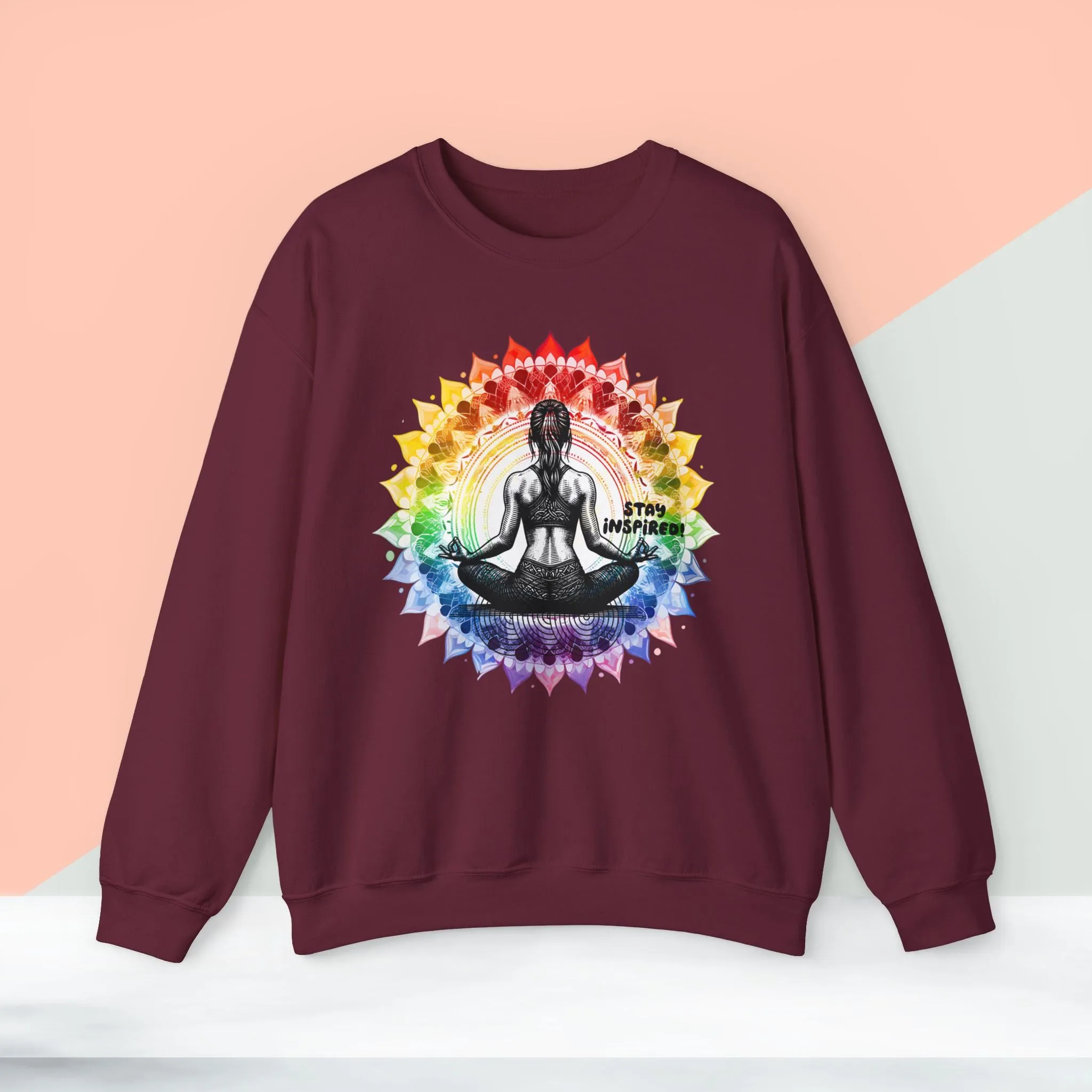 Stay Inspired Yoga unisex heavy blend crewneck sweatshirt,Yoga workout Sweatshirt,Yoga lovers Sweatshirt, Yoga Instructor Gift, Gym Sweatshirt,  Gift For Yoga lovers, Gift For Yogi.