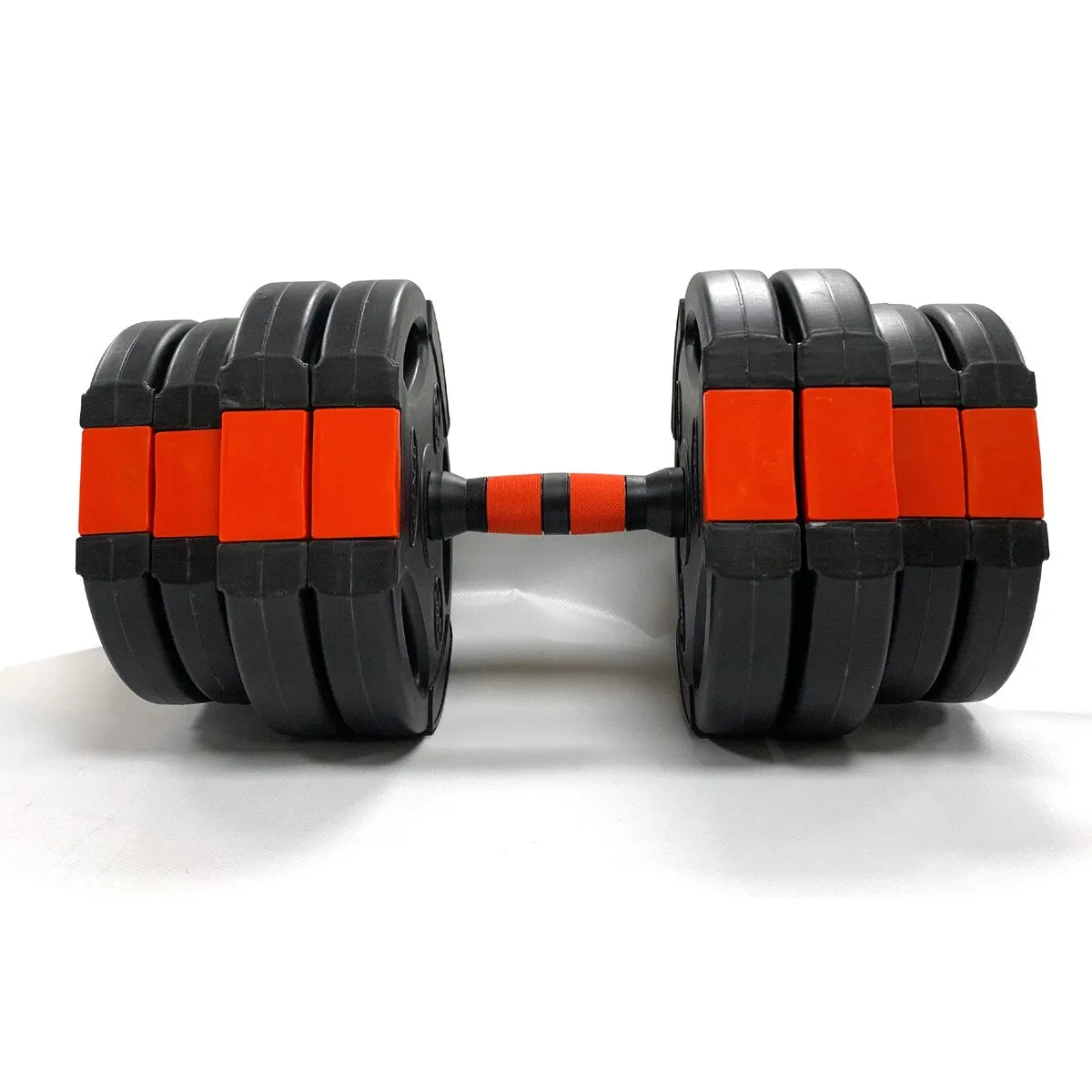 Tri-Grip Dumbbell Set (Black Red Dumbbell Bar) 40Kg