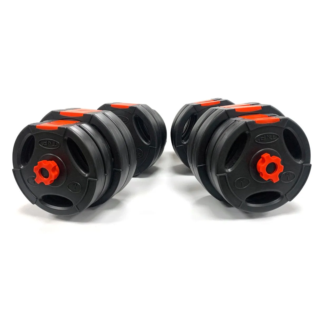 Tri-Grip Dumbbell Set (Black Red Dumbbell Bar) 40Kg