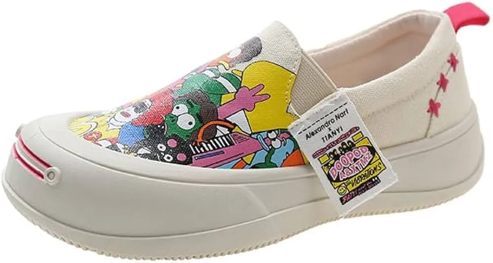 Women's Sports Shoes Slip-on Women Platform Designer Shoes Canvas Non-slip Ladies Casual Vulcanization Sneakers  D409912